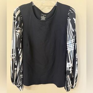 Nine West Black Top with Decorative Sleeves